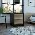 Depot E-Shop Egeo Nightstand, Black & Pine DE-MWC4761